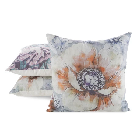 Dekoracyjna poszewka wykonana z tkaniny imitującej len szerokość: 45 cm, długość: 45 cm, kolor: kremowy