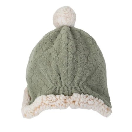 Lodger Dwuwarstwowa zimowa czapeczka z polaru szałwiowa Fleece Elm 0-3 m