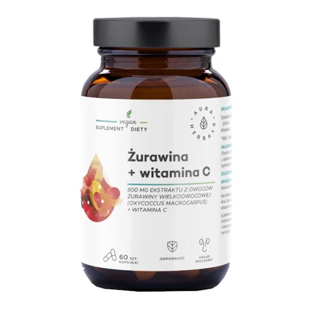 Aura Herbals Żurawina 800mg Witamina C 60 kap