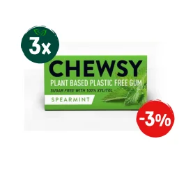 Zestaw: 3x Chewsy − Guma do żucia miętowa z ksylitolem − 15 g