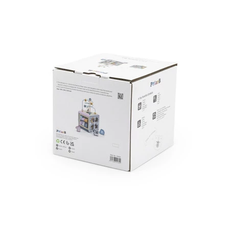 Viga Toys − PolarB Activity Box, drewniane edukacyjne centrum gier 5w1 kostka