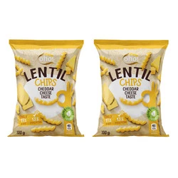 Zestaw 2x Chipsy z czerwonej soczewicy o smaku sera Cheddar 100 g