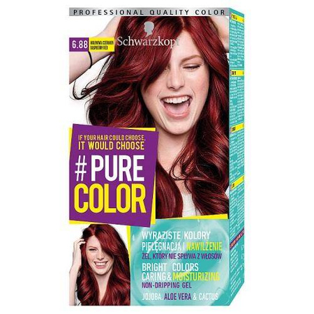 #Pure Color farba do włosów w żelu trwale koloryzująca 6.88 Malinowa Czerwień