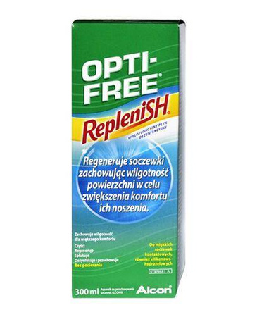 Alcon – Opti-Free Replenish, wielofunkcyjny dezynfekcyjny płyn do soczewek – 300 ml