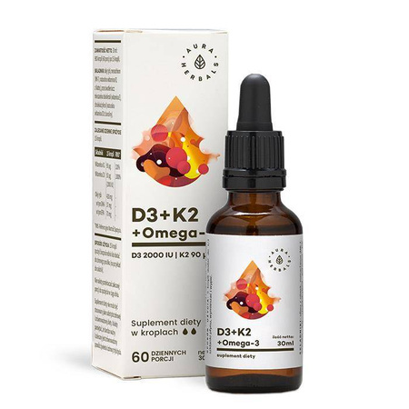 Aura Herbals - Witamina D3 + K2 + Omega-3 - 30 ml