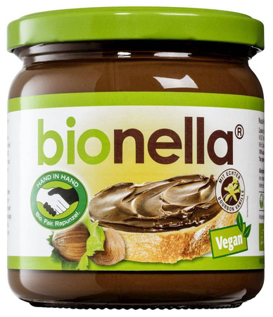 Bionella − Krem orzechowo-czekoladowy BIO − 400 g