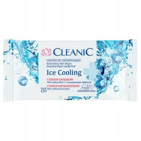 Cleanic – Ice Cooling, Chusteczki odświeżające z efektem chłodzącym – 15 szt.