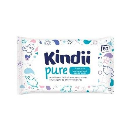 Cleanic – Kindii Pure, Chusteczki do skóry wrażliwej – 60 sztuk