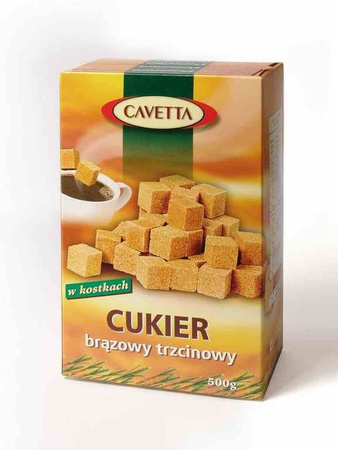 Cukier brązowy trzcinowy w kostkach Cavetta 500 g