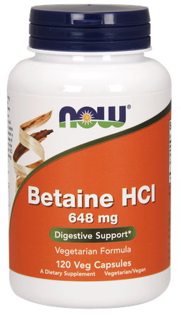 Now - Betaine HCI 648 mg - 120 kaps