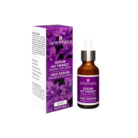 Orientana - Naturalne bio serum do twarzy. Brahmi & Kwas hialuronowy - 30 ml