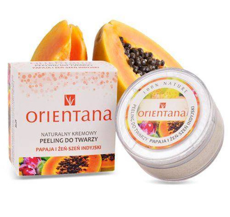 Orientana - Naturalny peeling do twarzy. Papaja i żeń-szeń - 50 g 